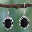 Be Mesmerized Sterling Silver and Onyx Dangle Earrings Hot on Sale