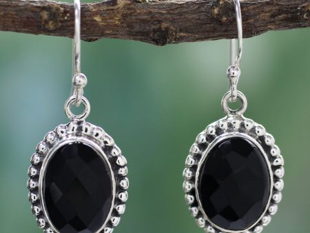 Be Mesmerized Sterling Silver and Onyx Dangle Earrings Hot on Sale