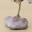 Blue Leaves Sodalite Gemstone Tree with an Amethyst Base from Brazil For Sale