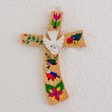 Beauty and Purity Hand-Painted Bird Motif Pinewood Wall Cross from El Salvador Supply