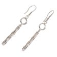 Bamboo Stalk Engraved Bamboo Motif 925 Sterling Silver Dangle Earrings Online Sale