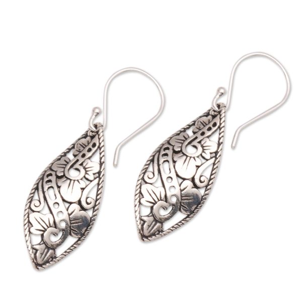 Beautiful Twist Openwork Sterling Silver Dangle Earrings from Bali Online now