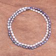 Blissful Woman in Grey Cultured Pearl Beaded Long Necklace in Grey from Thailand Online