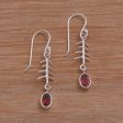 Winter Branches Garnet and Sterling Silver Winter Branches Dangle Earrings Online