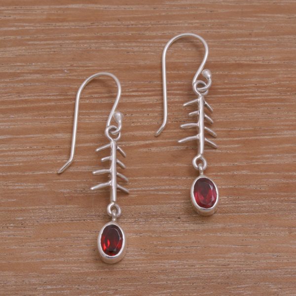 Winter Branches Garnet and Sterling Silver Winter Branches Dangle Earrings Online