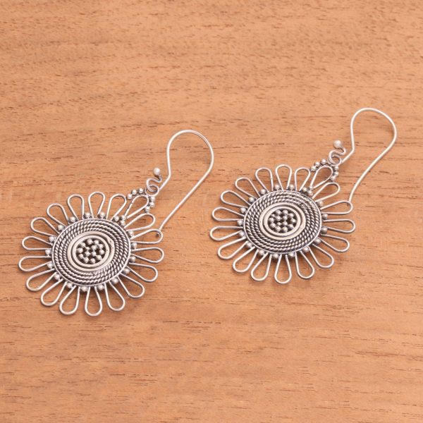 Bali Sun Handcrafted Sterling Silver Dangle Earrings from Bali Online Hot Sale