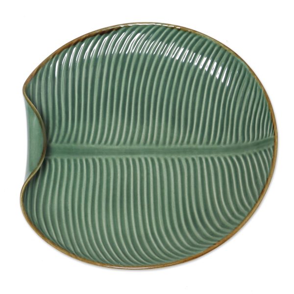 Banana Vibes Ceramic Banana Leaf Serving Plate from Bali Online