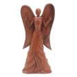 Angel in Heaven Hand Carved Suar Wood Angel Statuette For Sale