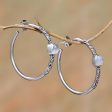 Bali Memories Rainbow Moonstone Half-Hoop Earrings Crafted in Bali Fashion