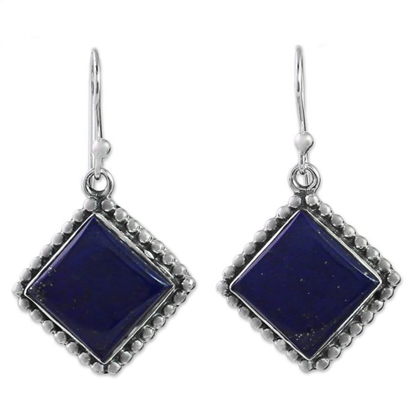 Blue Kite Kite Shaped Sterling Silver Lapis Lazuli Dangle Earrings Supply