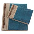 Autumn Spirit in Blue Handcrafted Pair of Rice Paper Notebooks from Indonesia For Cheap