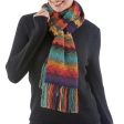 Andean Twilight Alpaca Wool Striped Scarf from Peru Online now