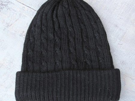 Black Braid Cascade 100% alpaca hat For Discount