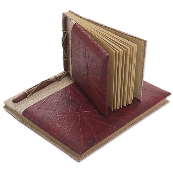 Autumn Spirit in Red Handcrafted Pair of Rice Paper Notebooks from Indonesia Cheap