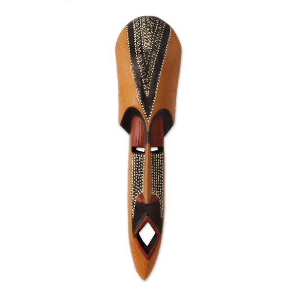 Akan Friend Carved Wood Authentic African Mask Hot on Sale