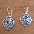 Bali Oval Oval Blue Topaz Dangle Earrings from Bali Fashion