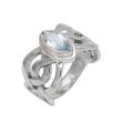 Aurora Wave Blue Topaz and Sterling Silver Cocktail Ring from Bali For Cheap