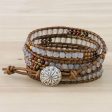 Winter Walk Chalcedony and Jasper Beaded Wrap Bracelet from Thailand Supply