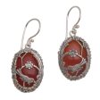 Avian Curiosity Carnelian and 925 Silver Bird Dangle Earrings from Bali on Sale