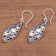 Beautiful Twist Openwork Sterling Silver Dangle Earrings from Bali Online now