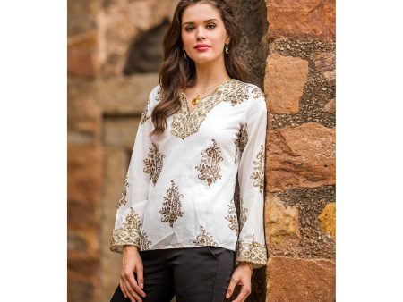 Festive Floral Paisley Zari Blouse Online Hot Sale