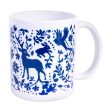 Blue Otomi  Artisan Crafted Otomi Blue Birds and Flowers Ceramic Mug For Cheap