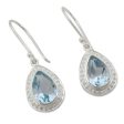 Azure Dewdrop Sterling Silver and 3 ct Blue Topaz Dangle Earrings Cheap