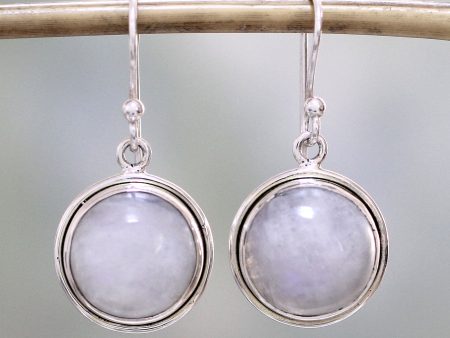 Alluring Mist Rainbow Moonstone Dangle Earrings by Indian Artisans Online now