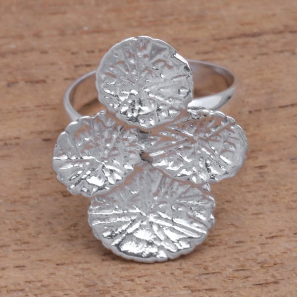 Abstract Pads Modern Sterling Silver Cocktail Ring from Bali Online