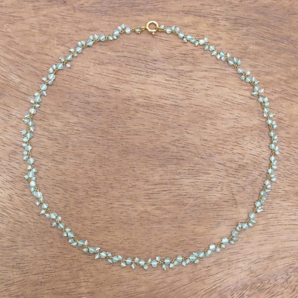 Arctic Dream Gold-Plated Apatite Charm Necklace from Thailand Sale