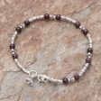 Antique Hill Tribe Hill Tribe Garnet Beaded Bracelet from Thailand Hot on Sale