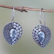 Azure Sincerity Balinese Fair Trade Silver and Blue Topaz Earrings Discount