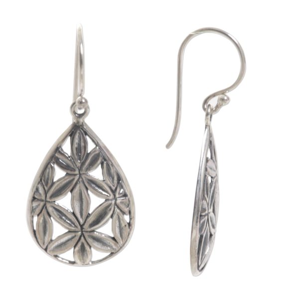 Bamboo Canopy Hand Made Sterling Silver Dangle Earrings Leaf Indonesia Online Hot Sale