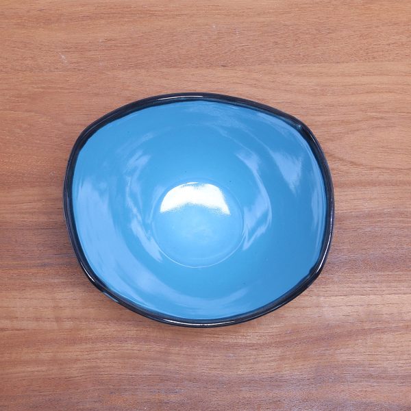 Blue Wave Handcrafted Blue Ceramic Bowl from Indonesia Online Hot Sale