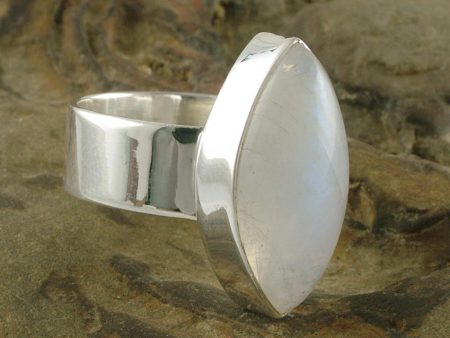 Asymmetry Hand Made Modern Sterling Silver and Moonstone Ring Supply