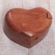 All My Love Hand Carved Suar Wood Puzzle Heart Box from Bali Cheap