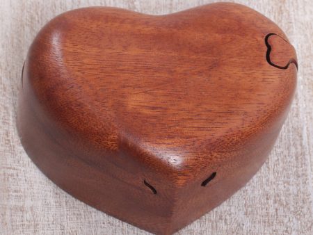 All My Love Hand Carved Suar Wood Puzzle Heart Box from Bali Cheap