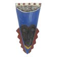 A Wealthy Man Brass Inlay Blue African Mask Hand Carved of Wood Online Sale