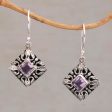 Blessed Window Sterling Silver and Amethyst Dangle Earrings from Bali Online