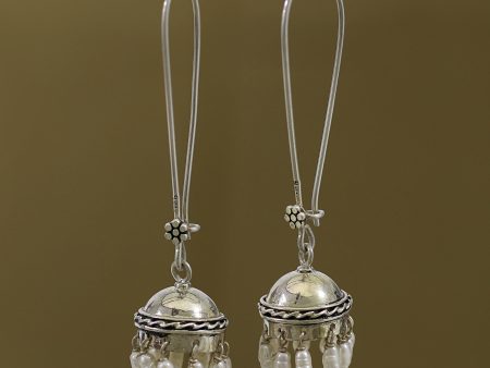 Beauty in Tradition Cultured Pearl and Sterling Silver Jhumki Dangle Earrings Cheap