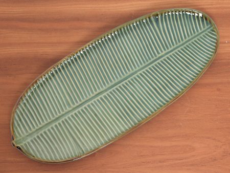 Banana Vibes Leaf-Shaped Ceramic Platter from Bali Online