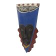 A Wealthy Man Brass Inlay Blue African Mask Hand Carved of Wood Online Sale