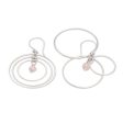 Atoms Rose Quartz and Sterling Silver Dangle Earrings from Bali Online now