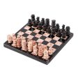 Black and Pink Challenge Marble Chess Set in Black and Pink from Mexico (7.5 in.) Supply