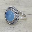 Azure Skies Round Blue Chalcedony and Sterling Silver Cocktail Ring Online now