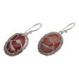 Avian Curiosity Carnelian and 925 Silver Bird Dangle Earrings from Bali on Sale