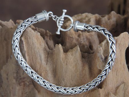 Balinese Python Men s Sterling Silver Chain Bracelet from Indonesia Supply