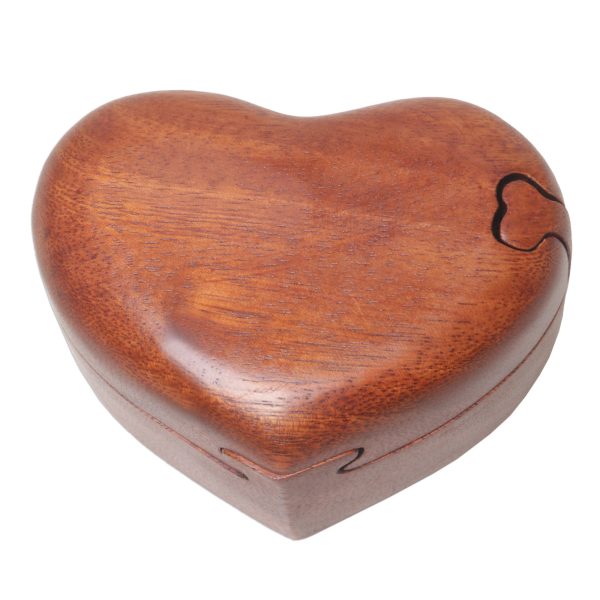 All My Love Hand Carved Suar Wood Puzzle Heart Box from Bali Cheap