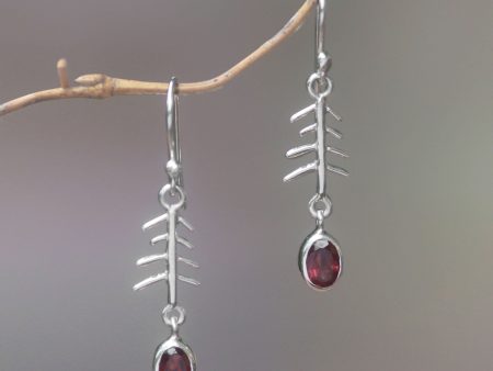 Winter Branches Garnet and Sterling Silver Winter Branches Dangle Earrings Online