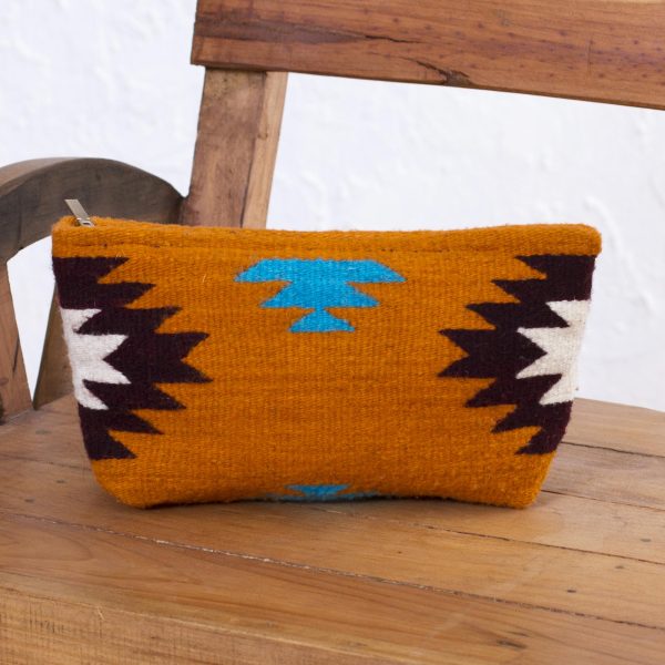 Autumn Sunrise Hand Made Wool Clutch Handbag Sunrise from Mexico Sale